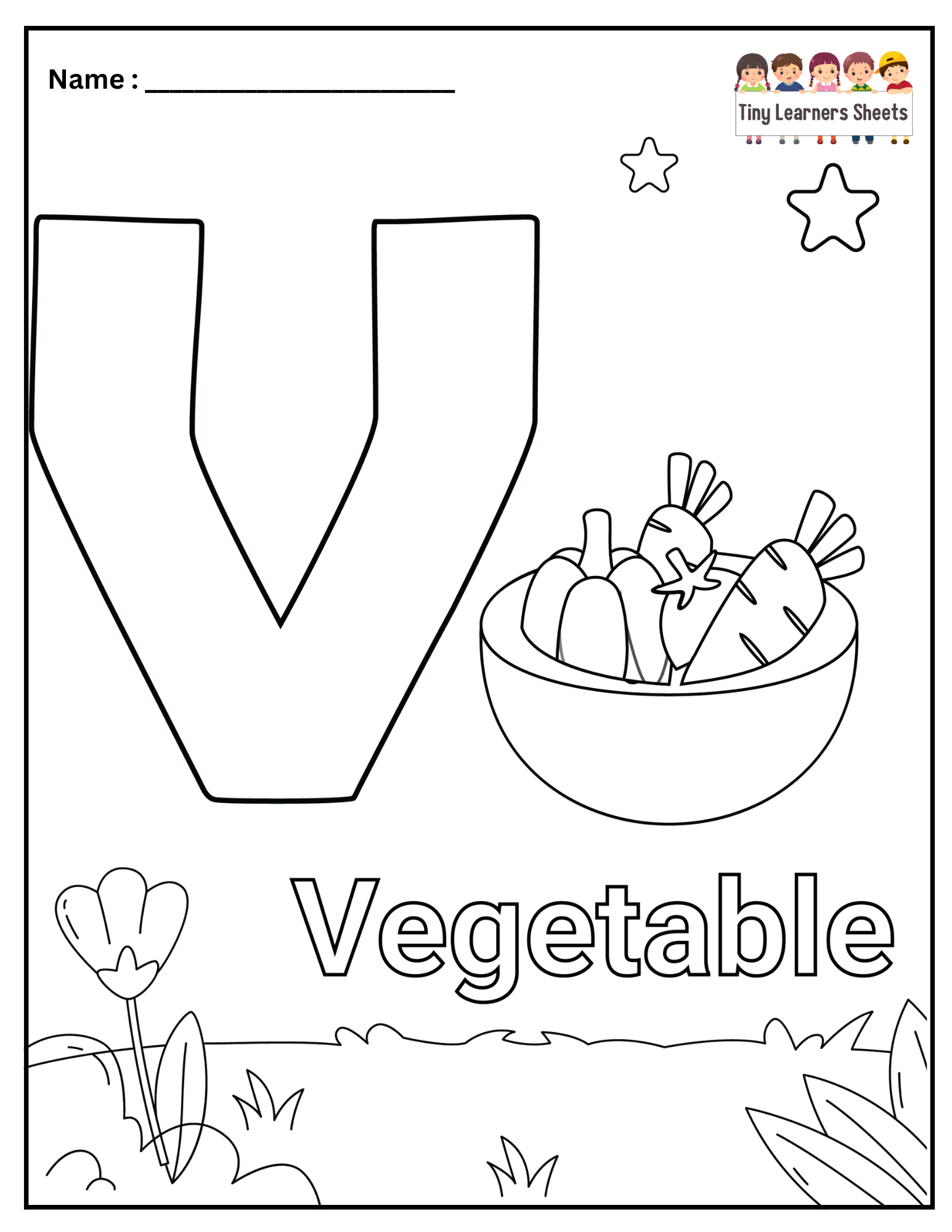 Letter V Coloring Page